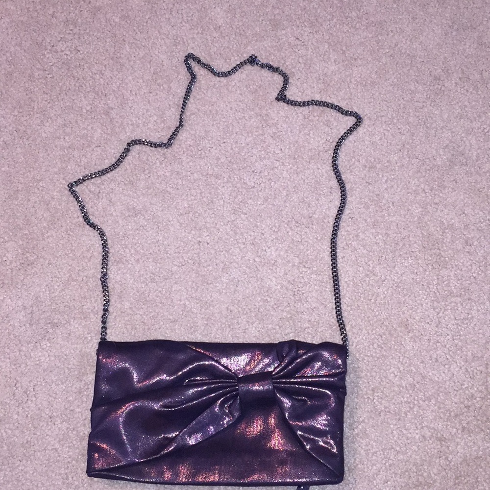 Gap Gold Metallic Clutch W/ Removable Chain Strap